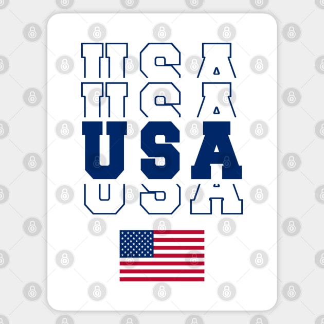 4th of July Patriotic American Flag usa vintage letter print Magnet by Tshirtiz